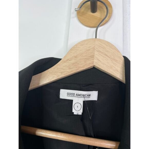 NWT Good American Tie Waist Oversized Black Blazer Women's Size: Small - Picture 6 of 8